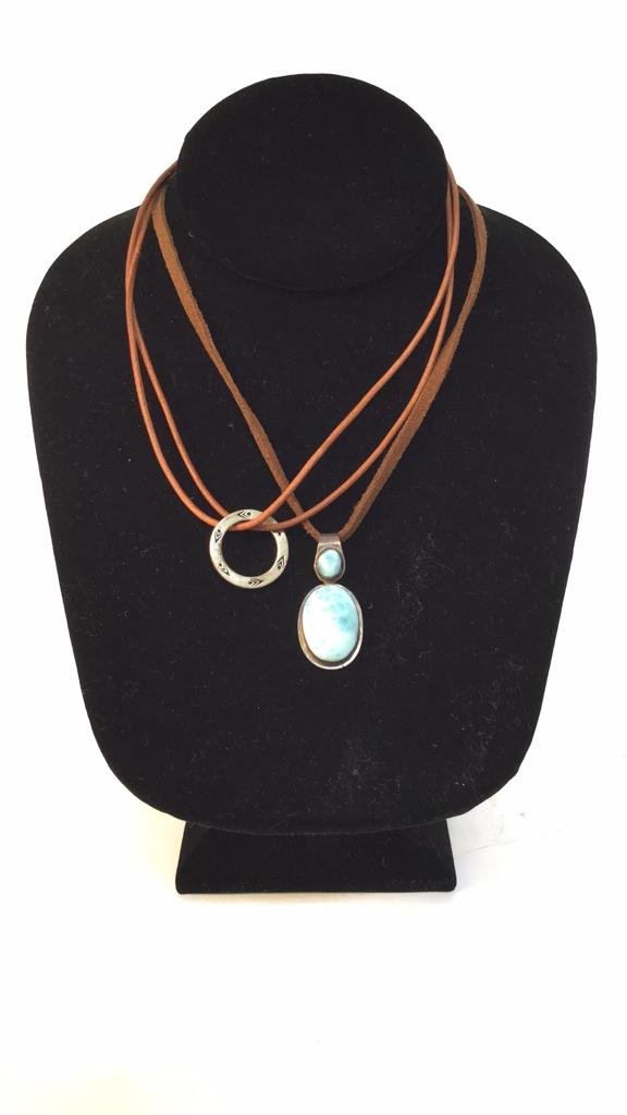 Two Leather & Sterling Necklaces (1 of 4)