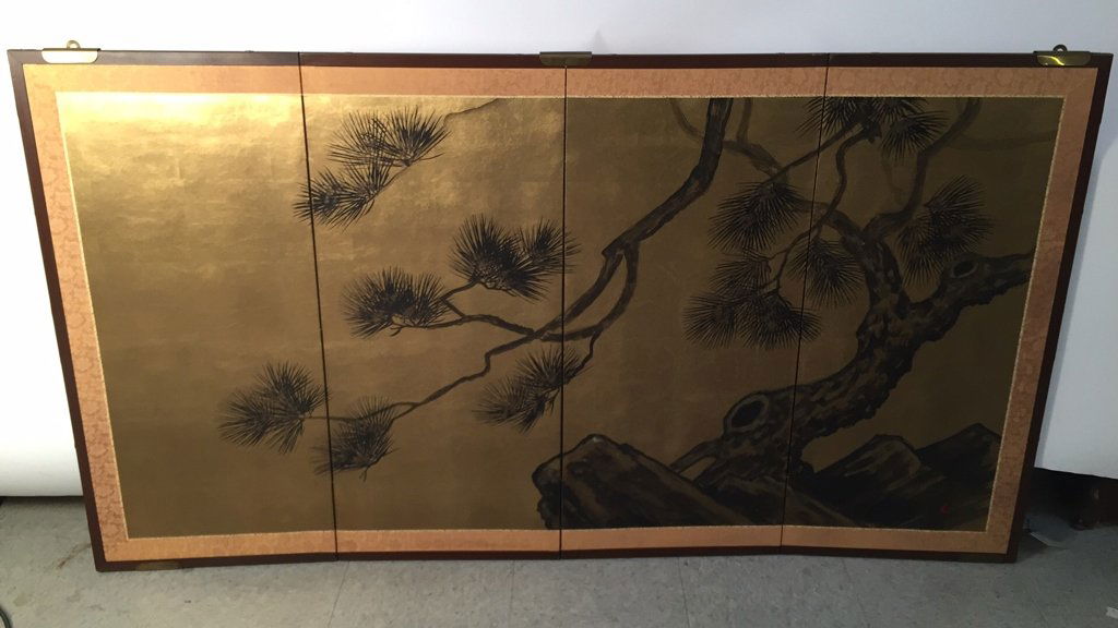 Vintage Asian Four Panel Screen Art (1 of 5)