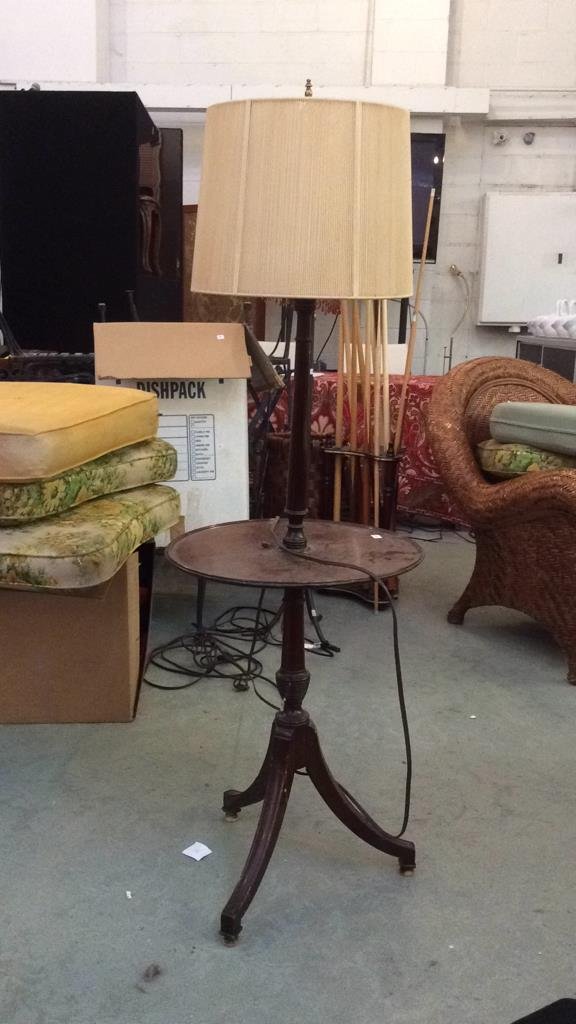 Vintage Mahogany Wood Table Lamp (1 of 5)