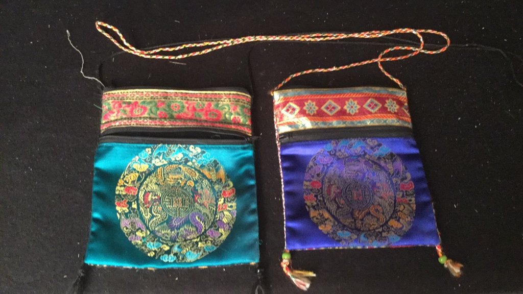 Pair of Silk Embroidered Decorative Bags (1 of 9)