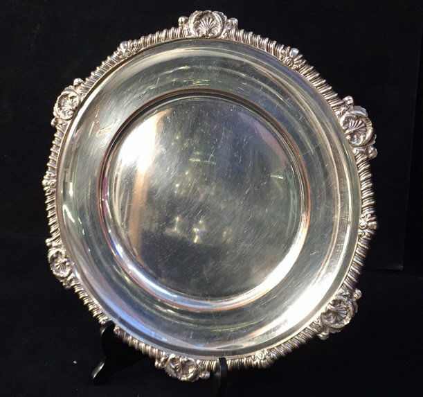 SHEFFIELD Silver Dinner Plate circa 1835 (1 of 6)