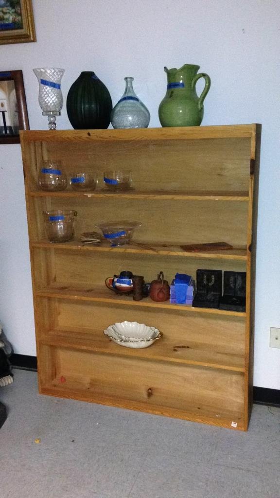 Natural Wood Finish Wide Book Shelf (1 of 4)