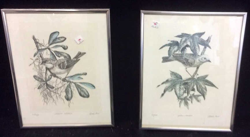 Pair of Warbler and Botanical Prints (1 of 6)