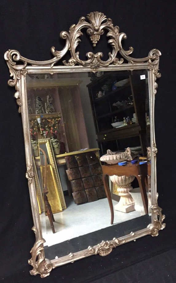 Silver Leaf Beveled Hall Mirror (1 of 6)