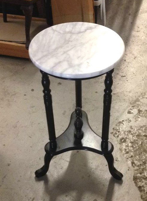 Vintage White Marble Pedestal Table (1 of 6)