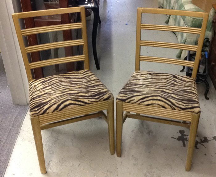 Vintage Gold Brushed Tiger Print Chairs (1 of 7)