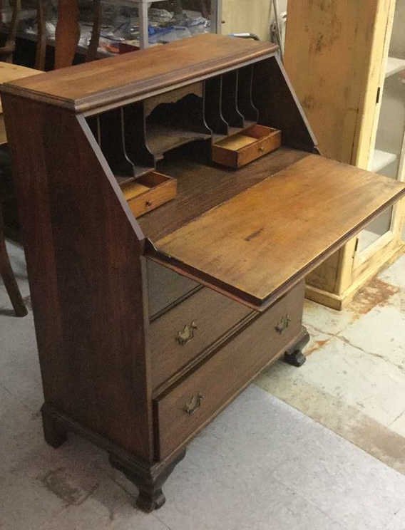 Vintage Drop Front Mahogany Desk (1 of 9)