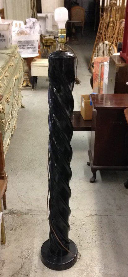 Vintage Black Twist Style Floor Lamp (1 of 6)