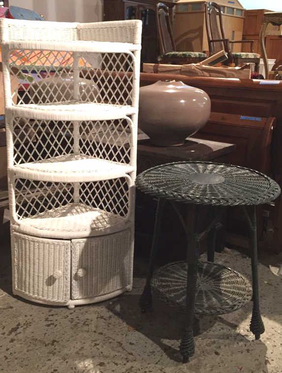 Corner Wicker What Not Shelf and Table (1 of 8)