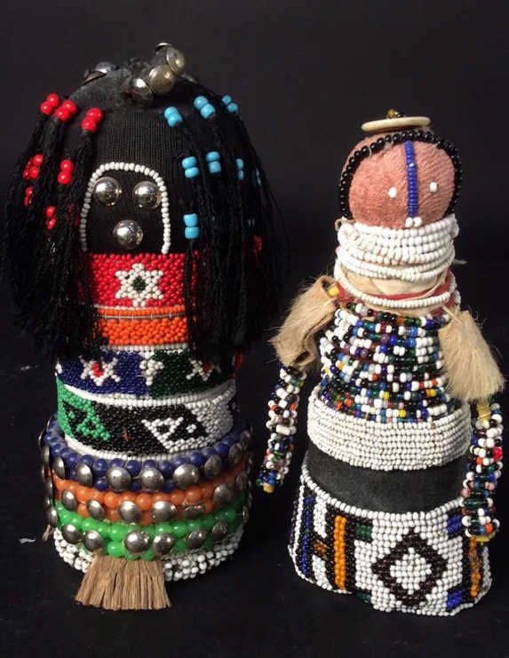 2 Handmade Beaded African Dolls (1 of 7)