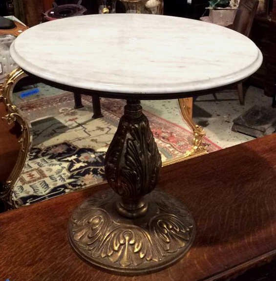Vintage Marble Top Side Table (1 of 8)