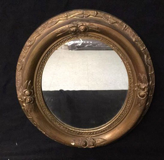 Gold Framed Oval Mirror (1 of 7)