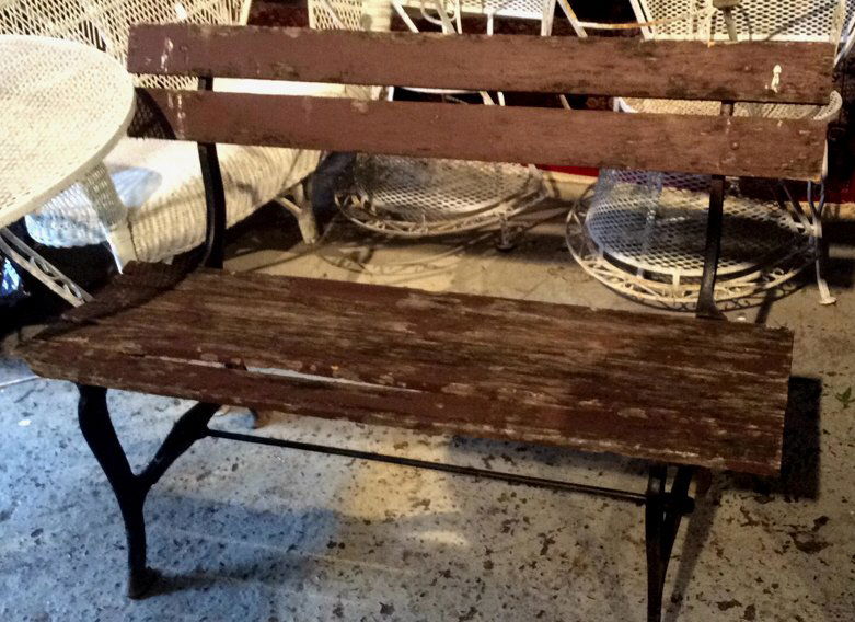 Vintage wood and iron Park Bench (1 of 9)
