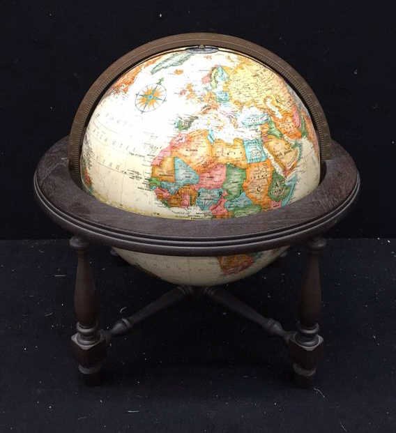 Vintage Wooden Stand Globe (1 of 4)