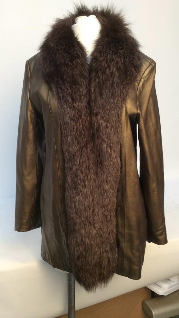 Marvin Richards Leather & Fur Coat (1 of 4)