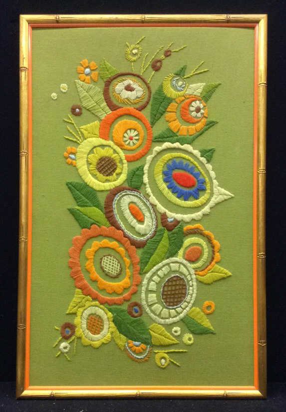 Hand Stitched Floral Pattern Piece (1 of 4)