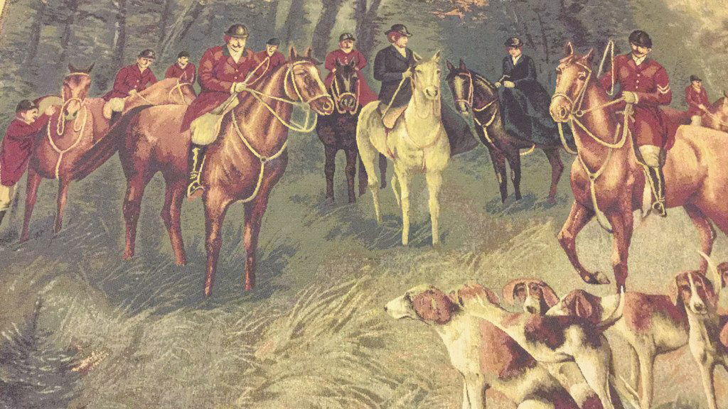 1920's Tapestry Huntsmen Scene (1 of 5)