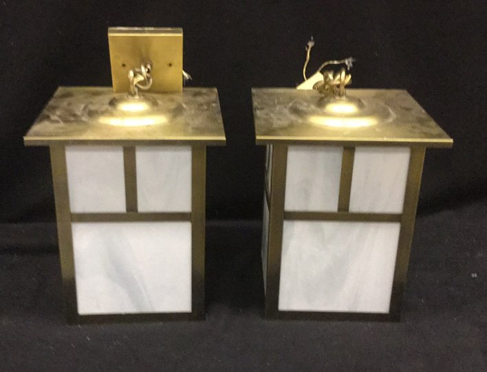 2 Arroyo Crafts,an Brass and White Glass Lanterns (1 of 6)