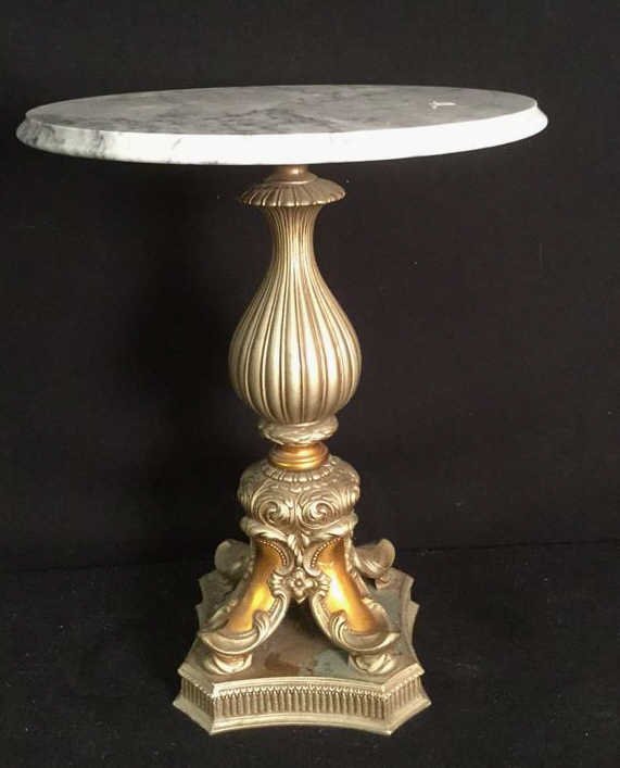 Marble Topped  Pedestal Side Table (1 of 7)