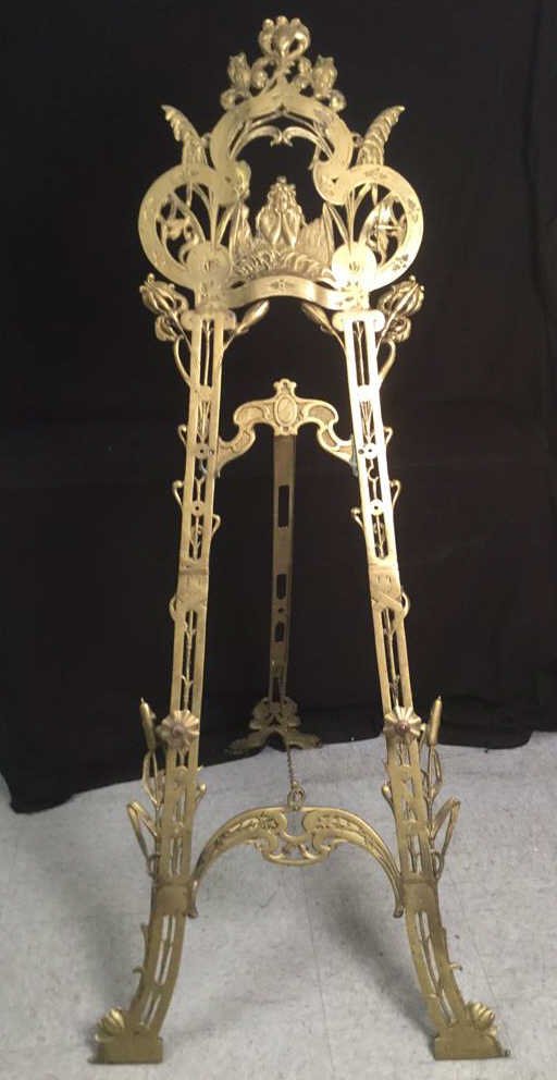 Large Brass Victorian Style Artists Easel (1 of 9)