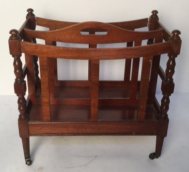 Brandt Mahogany Antique Magazine Rack on Casters (1 of 6)