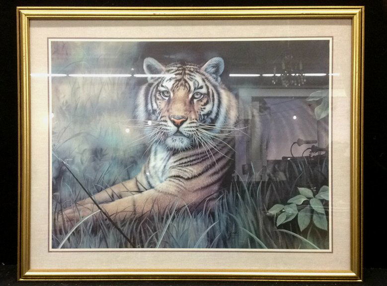 Framed Illegibly Signed Watercolor Print (1 of 4)