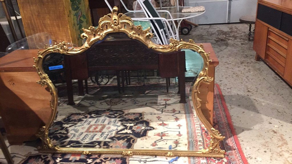 Ornate Victorian Carved Gold Leaf Mirror (1 of 6)