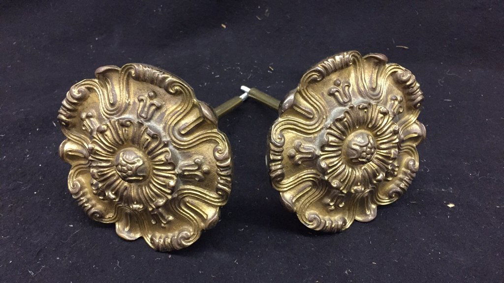 Pair Bronze Cast Drapery Tie Backs (1 of 5)