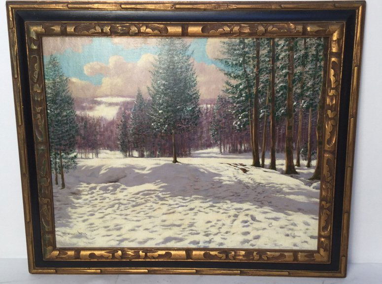 Illegibly Signed Framed Oil Painting (1 of 4)