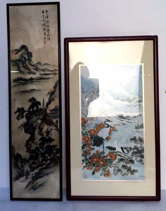 2 Signed Framed Asian Artworks (1 of 7)