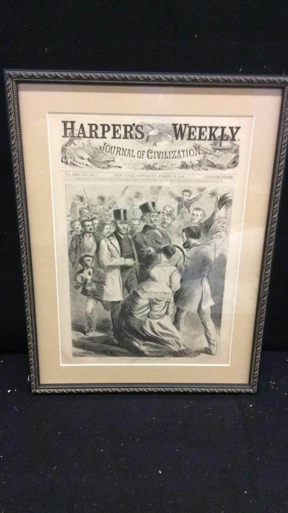 Framed Harpers Weekly Cover "Hurrah for Grant" (1 of 6)