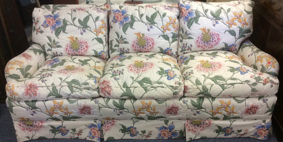 Three Person Sofa - White / Multicolored Floral (1 of 4)
