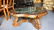 Wood & Green Marble Round Coffee Table - 3