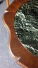 Wood & Green Marble Round Coffee Table - 6