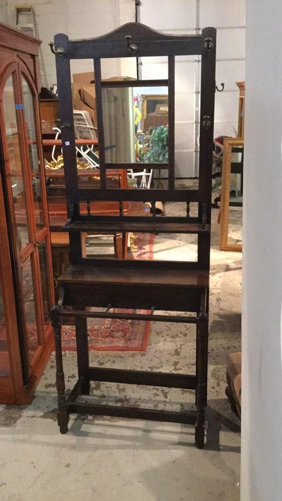 Vintage Coat Rack With Mirror and Desk Area (1 of 5)