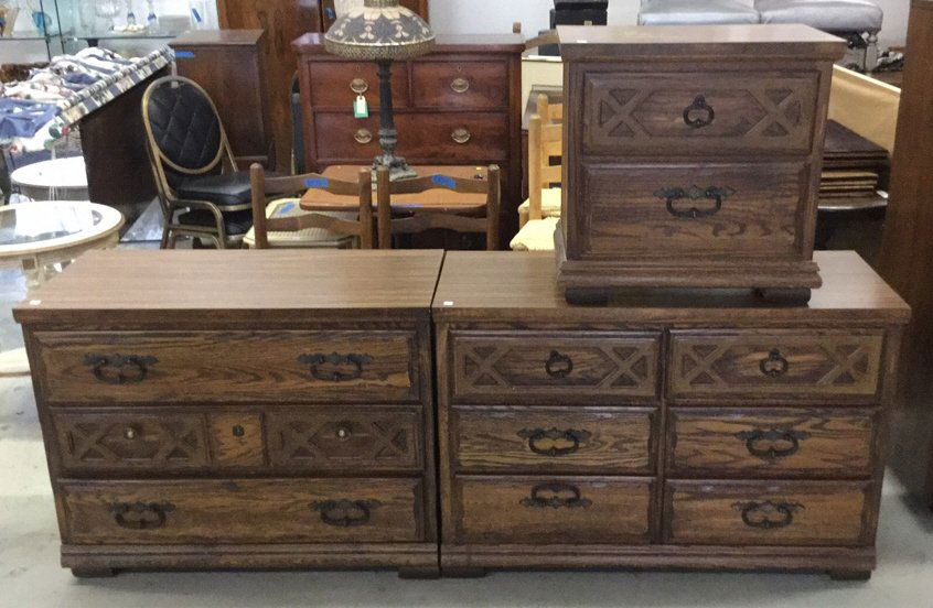 Set Of Three Dressers Medium Shade Wood (1 of 7)
