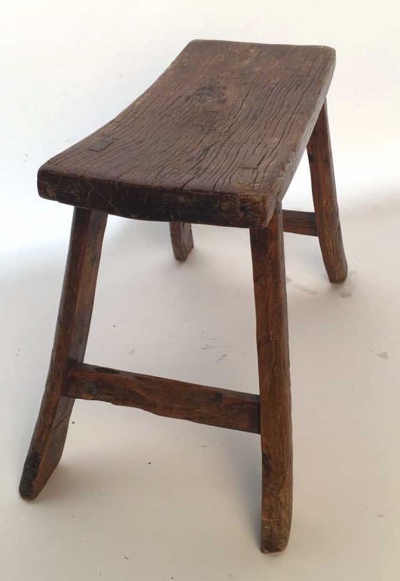 Antique Rustic Stool with Splayed Legs (1 of 7)