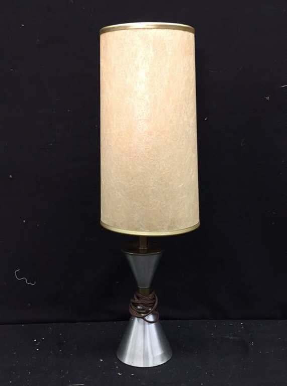 Single Silver and Tan Lamp (1 of 4)