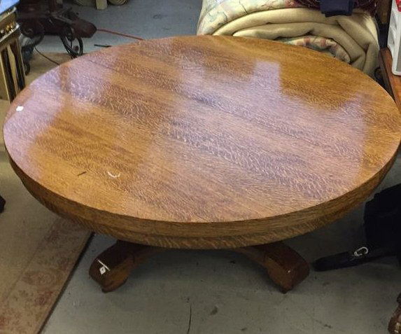 Medium Shade Wood Round coffee Table (1 of 5)