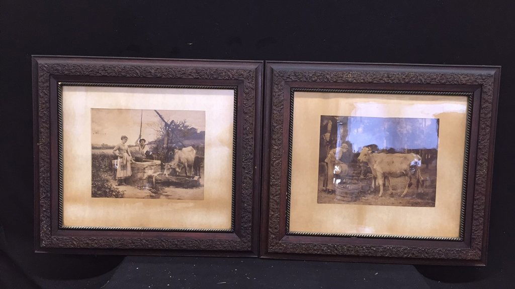 2 Piece Framed Vintage Artworks (1 of 5)