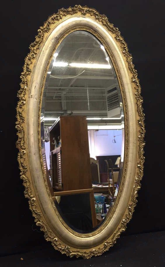 Gold Painted Oval Shaped Mirror (1 of 4)