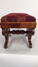 Vintage Carved Feathered Style Foot Stool - 3