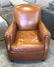 MITCHELL GOLD Caramel Color Leather Armchair
