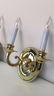Pair Brass Double Candlestick Sconces - 2