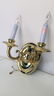 Pair Brass Double Candlestick Sconces - 3