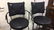 Pair Black Metal Swivel Bar Chairs - 4
