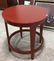 Red Painted Round Side Table - 2