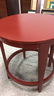 Red Painted Round Side Table - 3