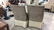 Pair Grey Velvet Skirted Chairs on Wheels - 7