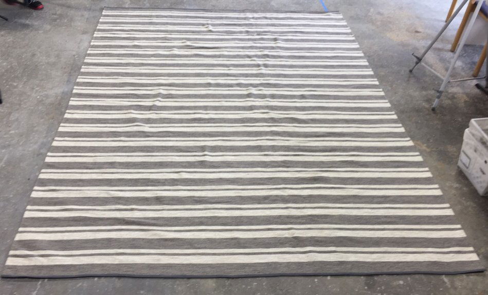 Gray Woven Striped Area Rug (1 of 4)